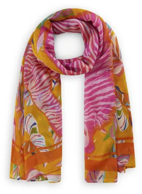 Produktbild von Codello (122) PRINTED SCARF RECYCLED POLYESTER ZEBRA yellow-100X180CM, gelb YEL2 YEL2 100/180CM