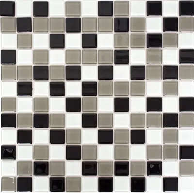 Produktbild von Mosaikfliese selbstklebend Transluzent braun schwarz weiß Glasmosaik Crystal braun schwarz weiß MOS200-4CM30
