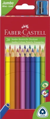 Immagine prodotto di Pastelli Trangular Jumbo assortiti, confezione da 4 x 20 pezzi in astuccio di cartone