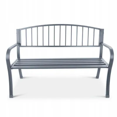Produktbild von Metallbank Bank Sitzbank Gartenbank Gartenmöbel Parkbank Grau Modern Neu