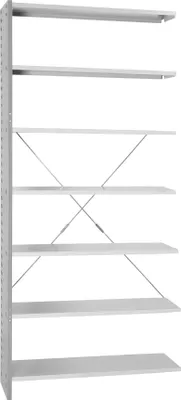 Produktbild von Lüllmann® Anbauregal, Stecksystem, 7 Fachböden, 2230 x 1000 x 300 mm, lichtgrau