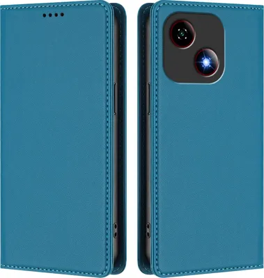 Produktbild von Handyhülle für ZTE Blade A35E, Kunstleder Klapphülle Stoßfeste Magnetische Hülle mit Ständer Blau