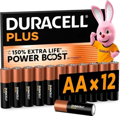 Produktbild von Duracell PLUS, Einwegbatterie, AA, Alkali, 12 Stück(e), Sichtverpackung