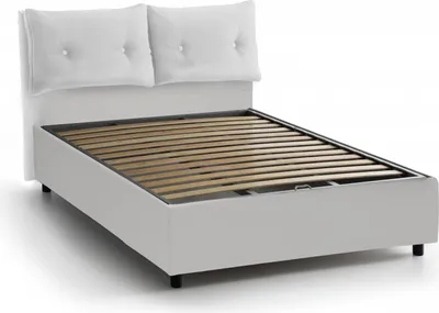 Image de Bacio - Lit une Place et Demie, Blanc, Matelas Inclus  Italy