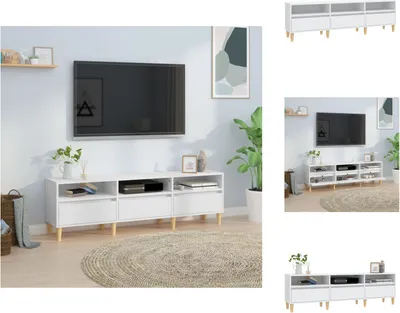 Produktbild von vidaXL TV-Schrank Weiß 150x30x44,5 cm Holzwerkstoff -  TV-Möbel
