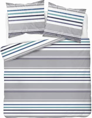 Immagine prodotto di Detexpol Biancheria da letto in cotone 220x200 a righe grigio-blu 4656 A Cotone 37