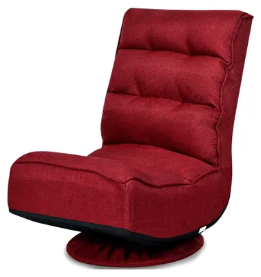 Produktbild von Bodenstuhl 360° drehbar, Bodensessel mit 5-fach verstellbarer Rückenlehne, gepolsterter Game Sessel, Bodensofa Meditationsstuhl bis 120 kg belastbar, Lazy Sofa (Rot)