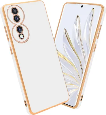 Immagine prodotto di Cadorabo custodia protettiva per Honor 70 in bianco lucido - oro custodia flessibile TPU silicone copertura fotocamera protezione