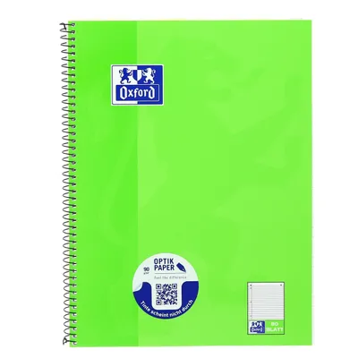 Obrázok produktu pre Oxford 100050357, Jednofarebné, Zelená, A4, 80 listy, 90 g/m², Linajkový papier