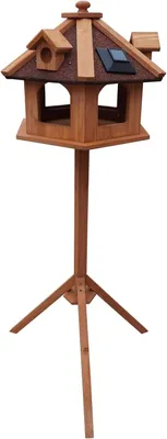 Produktbild von Vogelhaus Vogelhäuschen mit Standard 130 cm Kiefernholz für Wildvögel, Vogelhäuschen mit Kappelle