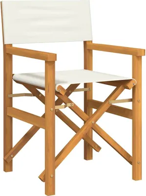 Image de Chaise de pluie pliante crème teck massif