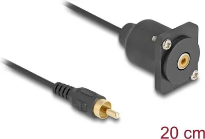 Immagine prodotto di DELOCK D-Typ Kabel Cinch Stecker zu Buchse schwarz 20cm