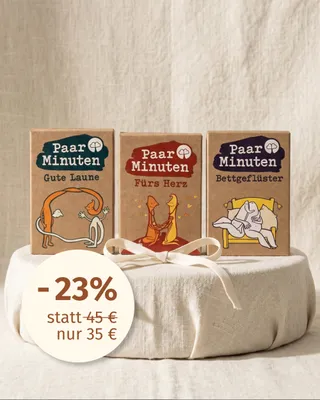 Produktbild von PaarMinuten Dreierpack – 150 spielerische Gesprächsimpulse für Paare – Perfektes Set zum Verschenken zur Hochzeit – Für Spaß, Nähe und Verbundenheit