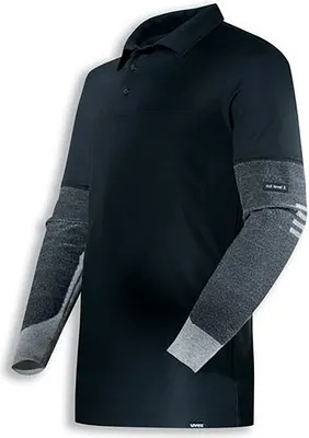 Produktbild von Uvex Cut quatroflex, Polohemd, Erwachsener, Männlich, Schwarz, Grau, Einfarbig, S