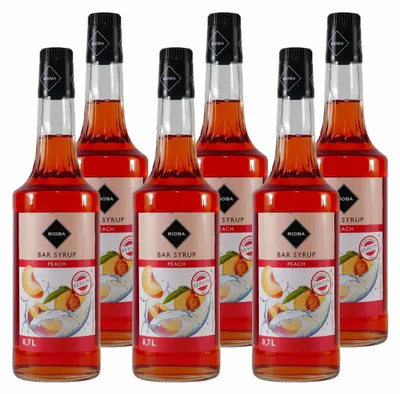 Produktbild von Rioba Peach (Pfirsich) Syrup (6 x 0,7L)