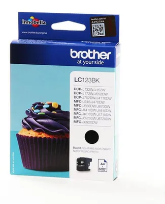 Zdjęcie produktu dla Kaseta drukująca Brother LC123BK czarna