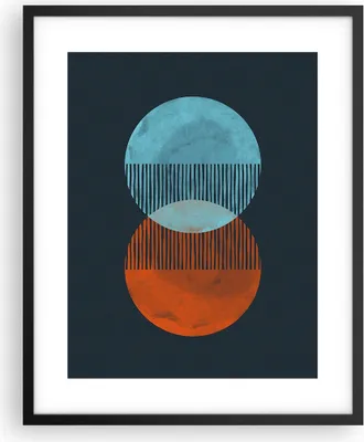 Produktbild von Gerahmtes Poster - Schwarzer Rahmen - Geometrie Abstraktion Minimalismus - 40x50 cm - Wand Bild - Wanddeko - Wandbilder - Kunstposter - Wandposter - Bilderrahmen - Bilder - P2BPA40x50-5042