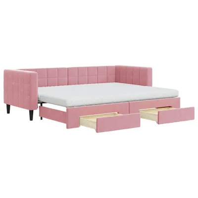 Immagine prodotto di vidaXL Divano letto estraibile con cassetti Rosa 80x200 cm Velluto