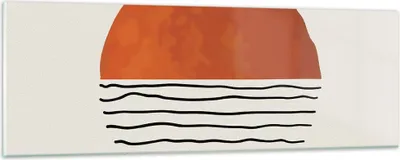 Produktbild von Bilder auf glas - Einteilig - Modern Sonne Meer - 90x30cm - Glasbilder - Wandbilder - Bilder - zum Aufhängen bereit - Wanddekoration aus Glas - Glas Bilder - Wandbild auf Glas - GAB90x30-4512