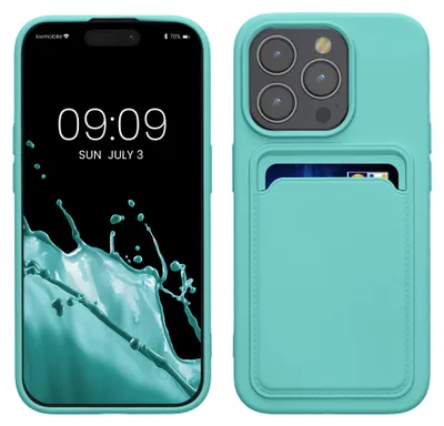 Produktbild von kwmobile Handyhülle für Apple iPhone 15 Pro Hülle mit Kartenfach - TPU Case - Kabelloses Laden - Schutzhülle Cover in Mintgrün