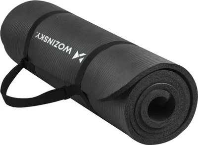 Zdjęcie produktu dla Wozinsky mata do ćwiczeń 181 x 63 x 0,9 cm gruba mata gimnastyczna do jogi czarna
