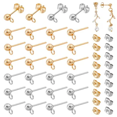 Produktbild von Ohrstecker Set - 40 Stück Edelstahl Ohrknöpfe mit 2 mm Loch - STAS-PH0018-58-EU