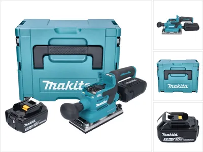 Produktbild von Makita DBO 382 F1J Akku Schwingschleifer 18 V 93 x 185 mm Brushless + 1x Akku 3,0 Ah + Makpac - ohne Ladegerät