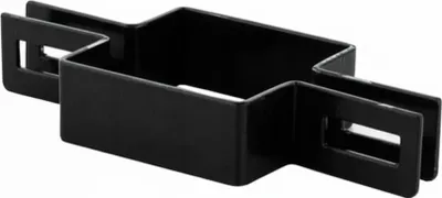 Produktbild von LogistSystem - Mittelschelle quadratisch 60x60mm für FI 5mm Draht - Schwarz - Zaunschelle für Zaunpfosten - Befestigung von Gitterstabmatten - Zaunschellen - Schelle - Strebenschelle - Pfostenschelle