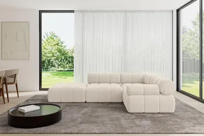 Produktbild von ALTDECOR Modulares Sofa Ecksofa in L-Form - Felto-L1 - 285x190x70 cm Beige Corner modular Sofa Eckcouch Couch Wohnlandschaft Cauchsofa Polstersofa