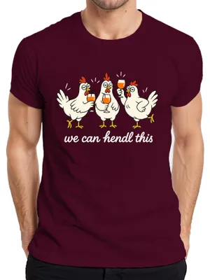 Produktbild von we can hendl this Hennen Party Lustig JGA Statement Sarkasmus Herren T-Shirt, Burgundy, M