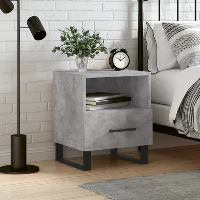 Produktbild von The Living Store Nachttisch Betongrau 40x35x47,5 cm Holzwerkstoff