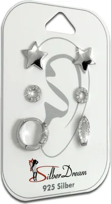 Image de SilberDream Set de 3 boucles d'oreilles Boucles d'oreilles 925 Argent Zirconia Femme SDS620WJ