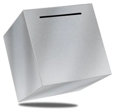 Sparbox aus Edelstahl, nicht zu öffnen, 15 cm, für Münzen und Geldscheine