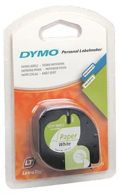 Zdjęcie produktu dla DYMO 12mm LetraTAG Paper tape, Papier, Belgia, 4 m, 1 szt., 19 mm, 95 mm