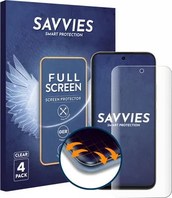 Produktbild von 4x Savvies Fullscreen Schutzfolie für Oppo A6c Displayschutz Folie Fullcover Klar Transparent