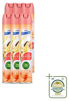 Productafbeelding van 6 x At Home Luchtverfrisser Vanille & Magnolia, 400 ml - Voordeelverpakking - 6 stuks