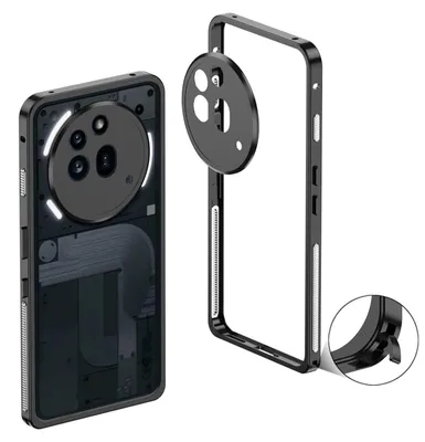 Produktbild von Für Nothing Phone 3a Pro Metallrahmen Wärmeableitung Kamera Schutz Hülle Schwarz