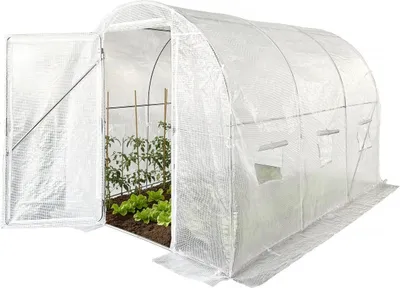 Image de Serre tunelle de jardin avec porte 3 x 2 m "Mimosa" - 6 m² - 180g - Blanc