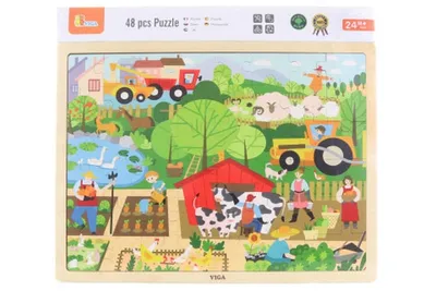 Obrázok produktu pre Drevené puzzle 48 dielikov - farma