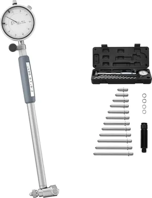 Zdjęcie produktu dla Zestaw średnicówek SucceBuy, precyzyjna średnicówka o dokładności 0,03 mm, zakres pomiarowy 0-6,35 mm, średnicówka z prętami, walizką do przechowywania i kowadełkami do zastosowań przemysłowych