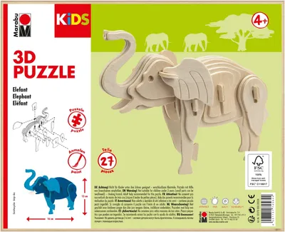 Immagine prodotto di Marabu317000000024 Puzzle 3D Marabu KiDS "Elefante", 27 pezzi