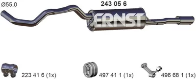 Produktbild von ERNST 243056 Endschalldämpfer für AUDI A4 Limousine (8D2, B5) Auspuff