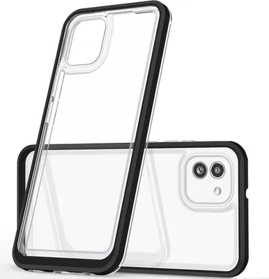 Zdjęcie produktu dla Clear 3In1 Etui Samsung Galaxy A03 Silikonowy Pokrowiec Z Ramką Czarne