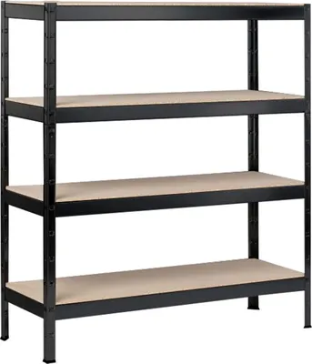 Produktbild von Schulte Schwerlast- Steckregal Blackline 1800x1600x600mm mit 4 Böden aus Holz 250kg Fachlast