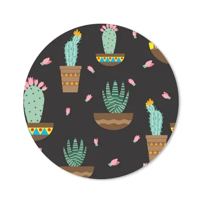 Produktbild von MuchoWow® Mauspad Mousepad Kaktus - Muster - Pflanzen 50x50 cm - Mousepads - Maus Mat - Pad - Mausunterlage - Vinyl