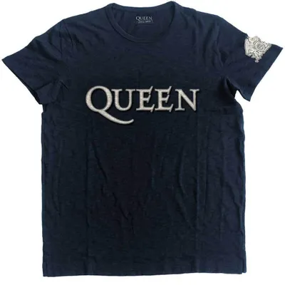 Produktbild von Queen Logo & Crest (Applique) Navy Blue M T-Shirt