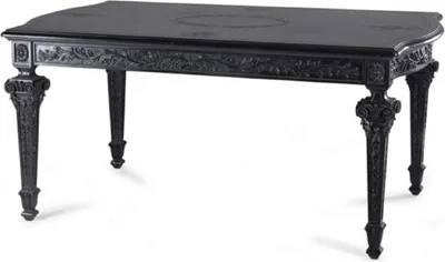 Produktbild von Casa Padrino Luxus Barock Esstisch Schwarz - Rechteckiger Massivholz Esszimmertisch im Barockstil - Barock Esszimmer & Hotel Möbel - Luxus Qualität -  Italy