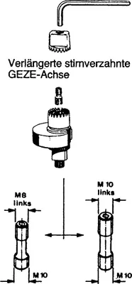 Produktbild von GEZE Achsoberteil TS500/TS550,mit Flachkonus,15mm verzinkt