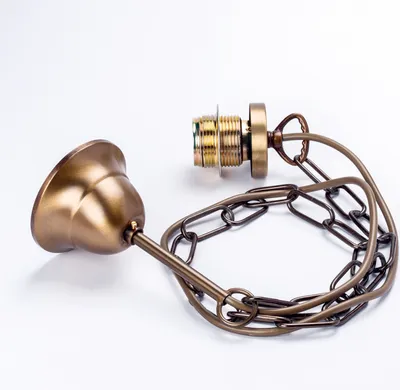 Obrázek produktu pro Závěsné svítidlo s objímkou E27, šroubovací kroužek, závěsný řetěz, L100cm, patina