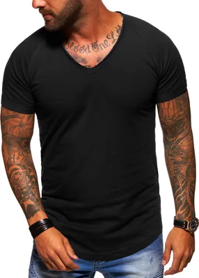 Produktbild von Style-Division Herren T-Shirt mit V-Ausschnitt für Herren V-Neck Shirt Basic im Oversize-Look